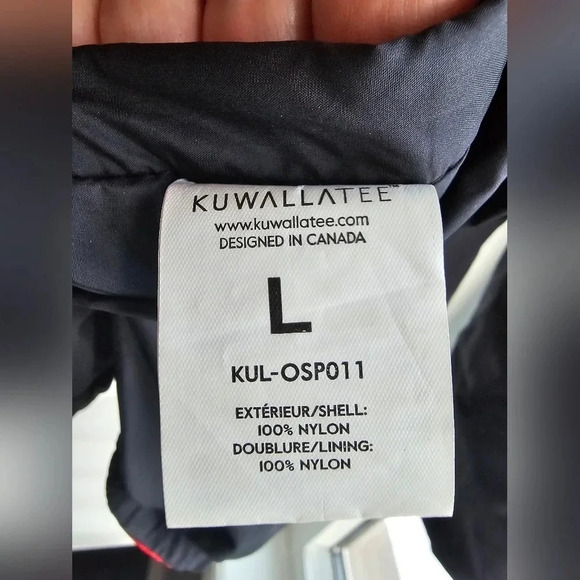 Kuwalla Tee Winter Oversized Reversible Black Red Down Jacket size L - Picture 6 of 11